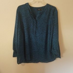 Teal polkadot blouse